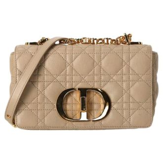 Dior Pre-owned Small Caro Bag - Dames - Pre-owned - Beige - Maat: ONE Size Leer