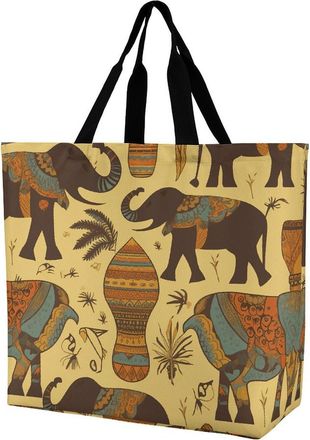 Generic Africa Elephant Handbag Handle Tote Bag Foldable Shoulder Bags For Casual Camping Travel