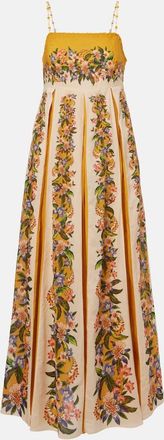 Farm Rio Floral pleated cotton maxi dress