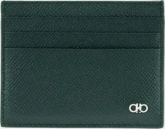 Ferragamo Men Gancini credit card holder Green