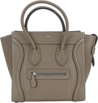 Celine Pre-owned Vintage Leren Handtas - Dames - Vintage Handtas - Grijs - ONE Size - Leer - Vintage