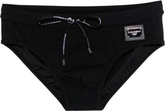 Dolce & Gabbana Swim Briefs With Logo Plaque