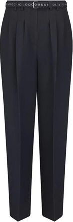 Dior Luxe Wol Zijde Zwarte Broek - Dames - Straight fit broeken - Zwart - S - Wol - Broeken