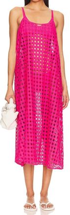 Solid & Striped Annika Midi Dress In Hot Pink
