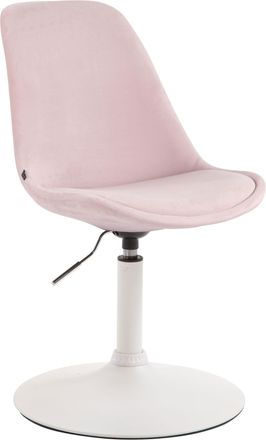 Clp Silla Comedor Maverick En Terciopelo Rosado Blanco