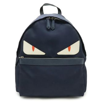 Fendi Navy Nylon Leather Backpack (Pre-Owned)