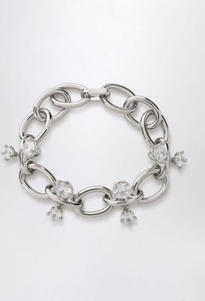 Panconesi Bracciale Constellation in ottone argentato con zirconi e charm
