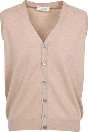 FILIPPO DE LAURENTIIS Mouwloze Knit - Heren - Spencers - Beige - L - Wol - Truien & Vesten