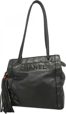Chanel Black Leather Tote Bag (Pre-Owned)