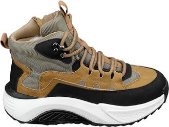 Generic Men winter cotton shoes with thick velvet and warm snow boots outdoor anti slip hiking boots (Khaki,6.5)