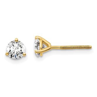 Diamond2Deal 14k Gold 3/4 ct Round Lab Grown Diamond Stud Earrings Screw Back VS Clarity, D-E Color