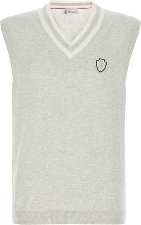 Brunello Cucinelli Brunello Cucinelli Light Grey Cotton Vest
