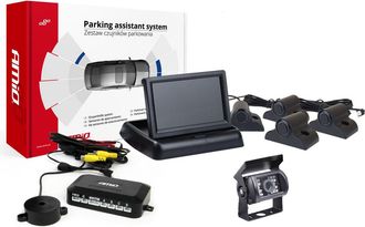 OEM Kit De Sensores De Estacionamiento Tft02 De 4,3 Con C&aacute;mara Hd-501-ir, 4 Sensores, Color Negro, Para Cami&oacute;n