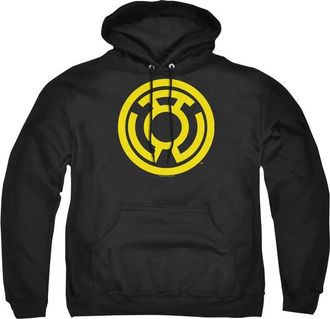 Gildan Green Lantern Yellow Emblem Adult Pull Over Hoodie / Hooded Sweatshirt