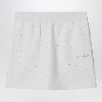 Golden Goose Minigonna bianca in cotone con strass