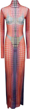 Jean Paul Gaultier Abito lungo a pois - Arancione