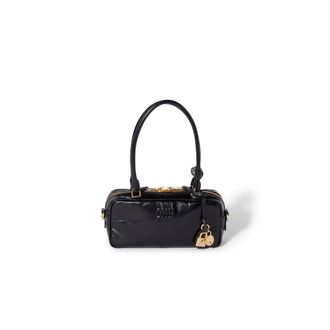 Miu Miu Beau Shiny Leather Mini-bag, Woman, Black