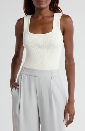 Vince Sweetheart Neck Ribbed Crop Tank in Off White at Nordstrom Rack, Size Medium