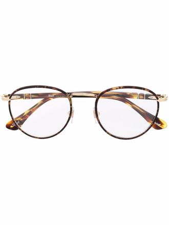 Persol tortoiseshell round-frame glasses - Brown
