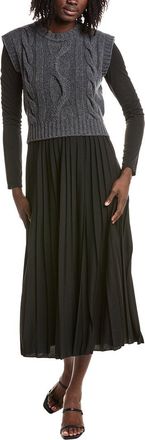 Max Mara Weekend Max Mara Ebro Twofer Wool Midi Dress
