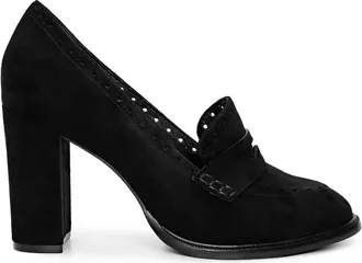 L'agence Womens Bea Penny Loafer Pump In Soft Black