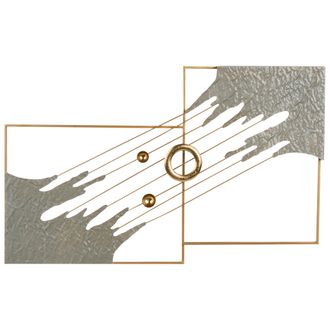 Beliani Beliani - Decoraci&oacute;n De Pared De Metal Industrial Moderno Hecho A Mano 80 X 45 Cm Arte De Pared Gris Skerries