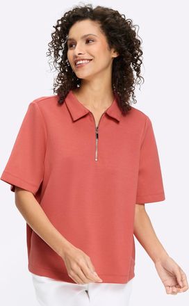 Heine T-Shirt HEINE Shirt, Damen, Gr. 34, grapefruit, 55% Viskose, 40% Polyester, 5% Elasthan, unifarben, Rundhals, Shirts T-Shirt
