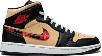 Nike Jordan Air Jordan 1 Mid SE Tartan Swoosh sneakers - unisex - Leather - 10.5 - Black