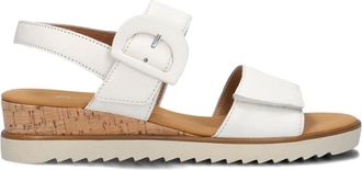Gabor Schoenen, Dames, Wit, 44 EU, Leer, Elegante Sleehak Sandalen