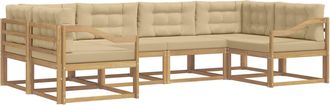 vidaXL Conjunto De Sof&aacute;s De Exterior 6 Uds. Y Beige Vidaxl