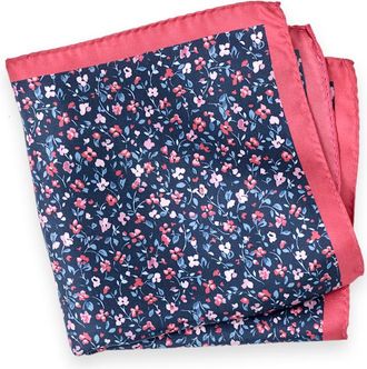 Paul Fredrick Floral Silk Pocket Square