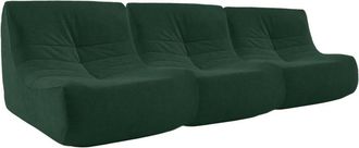 Sweeek Sof&aacute; modular de terciopelo, 3 plazas, verde