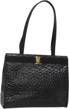 Ferragamo Pre-owned Handbags, female, Black, Size: ONE SIZE Pre-owned Leather Tote