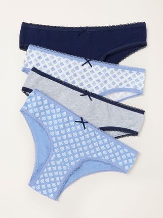 Fat Face FatFace Blue 4 Pack of Geo Brazillian Knickers