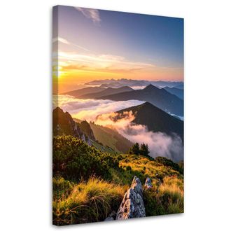 Feeby Impresi&oacute;n De Imagen, Paisaje De Monta&ntilde;a Puesta De Sol, 80x120