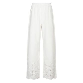 MC2 Saint Barth Inez Sangallo Trousers - female - MC2 Saint Barth - Wide Trousers - White - L - Trousers
