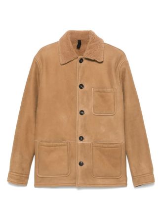 Tagliatore shearling-collar jacket - Neutrals
