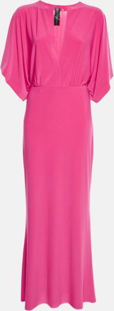 Norma Kamali Pink Stretch Jersey Obie Maxi Dress