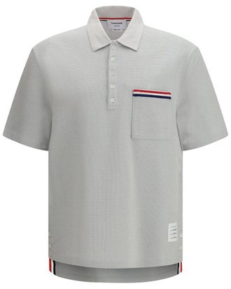 Thom Browne Chest Pocket Linen-Blend Polo Shirt