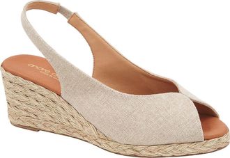 André Assous Audrey Espadrille Wedge Sandal in Hemp Glitter Natural at Nordstrom, Size 5