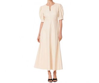 Dolce Cabo Faux Leather Maxi Dress In Creme