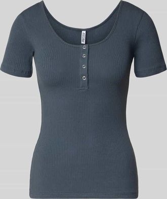 Pieces Slim Fit T-Shirt aus Bio-Baumwoll-Mix Modell KITTE in Dunkelblau, Gr&ouml;&szlig;e XS