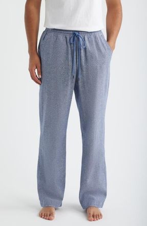 Daniel Buchler Slub Linen & Cotton Pajama Pants in Denim at Nordstrom, Size Xx-Large