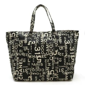 Chanel Pre-owned Tote Bags, female, Black, Size: ONE SIZE Pre-owned Canvas chanel-bags