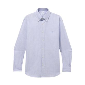Brooks Brothers Regular Fit gestreept Oxford overhemd met button-down kraag - Heren - Casual Overhemden - Blauw - S - Katoen - Overhemden