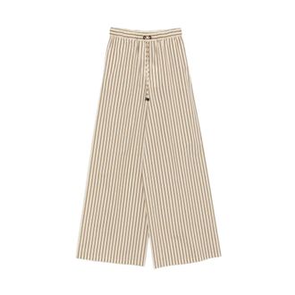 Max Mara Wide Trousers, female, Beige, Size: 2XS Ordine Trousers