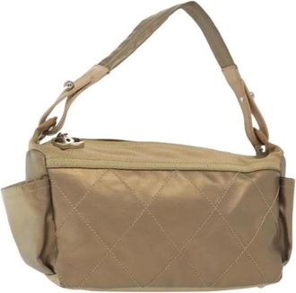 Chanel Pre-owned Shoulder Bags, female, Beige, Size: ONE SIZE Pre-owned Coated Canvas Shoulder Bag