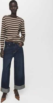 Mango Maglietta righe maniche lunghe marrone - Donna - XXS - MANGO