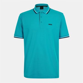 HUGO BOSS Mens Paddy Short Sleeve Polo Shirt in.Open Green - Size Large