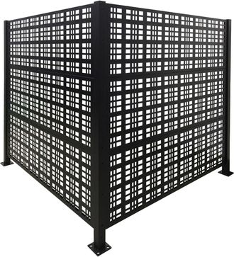 Relaxdays Relaxdays Cerramiento Square Para Contenedores, 2 Paneles 120 X 120 Cm, Protecci&oacute;n Visual Modular, Negro